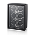 Watch Winder for 6 Automatic Watches, high-end Leather Making, Super Quiet Mabuchi Motor, Two Power Modes, Built-in led Lights